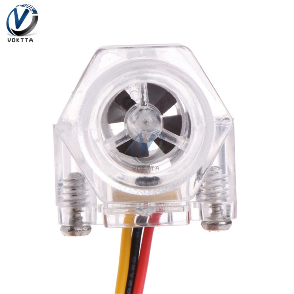 DC 12V DN15 Transparent Water Flow Sensor 5V G1/2" Flow Meter Measurement Hall Flow Sensor Indicator Counter Water Flow Sensor