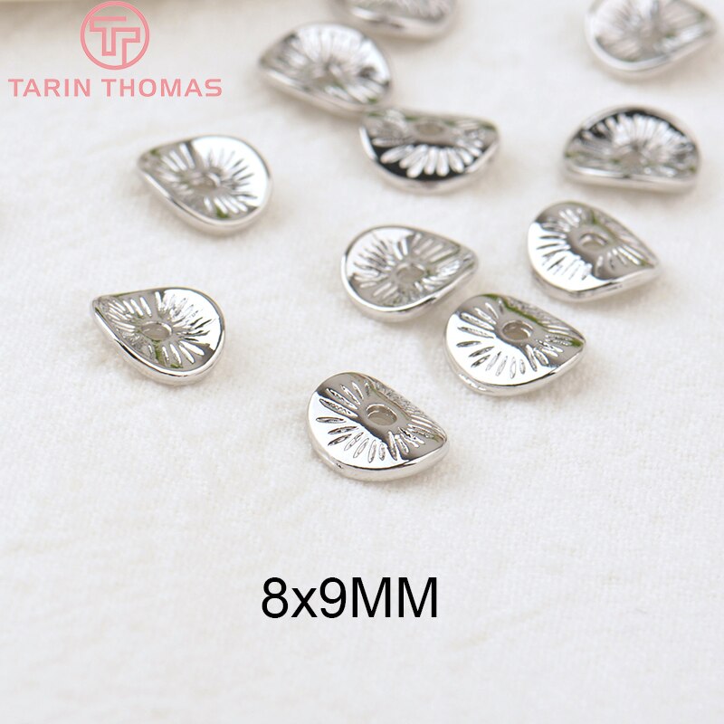 (3471)50PCS 5x6MM 8x9MM 9x10MM 24K pozłacane mosiężne koraliki dystansowe koraliki czapki wysokiej jakości biżuteria Diy Akcesoria: SZARY