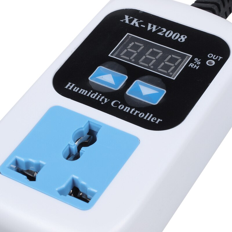 XK-W2008 0%-99%RH Digital Humidity Controller Hygrostat Humidity Moisture Control Switch Socket Outlet Inlet EU Plug Hygrometert