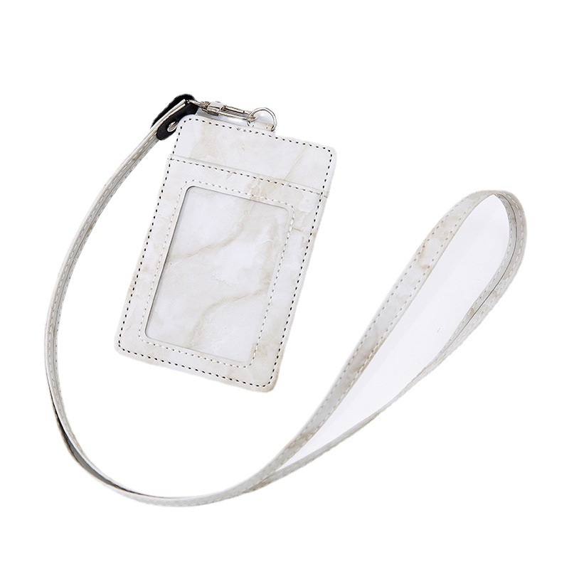 Leuke Marmer Lanyard Credit Card Id Houder Tas Student Vrouwen Reizen Bank Bus Visitekaartje Cover Badge Portemonnee Tassen