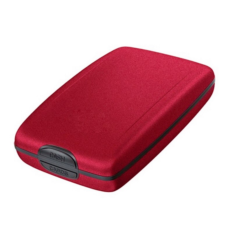 Credit Card Holder Wallet Men Women Metal Vintage Aluminium Bag Cardholder Business Passport Covers Holder: Red