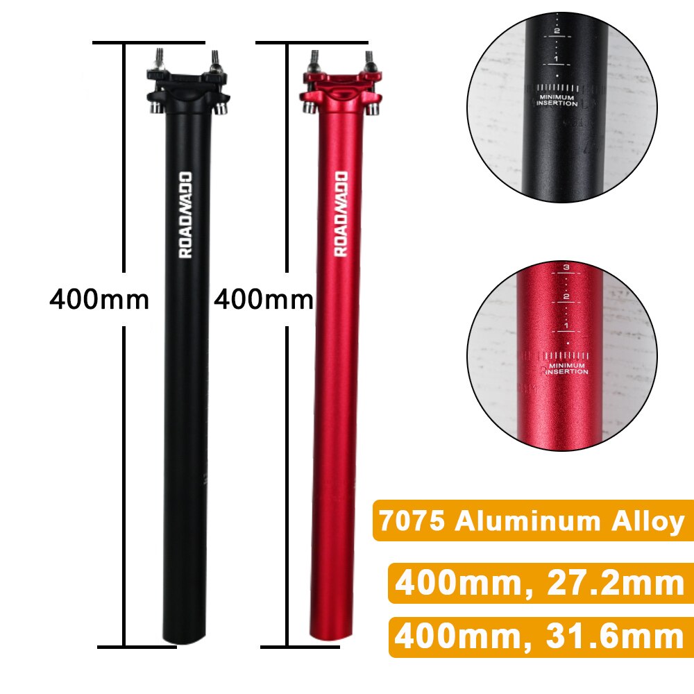 Aluminiumlegering cykel sadelstolpe 27.2/31.6*400mm mountainbike sadelstolpe justerbar hopfällbar road cykel sadelrör mtb sadelstolpe