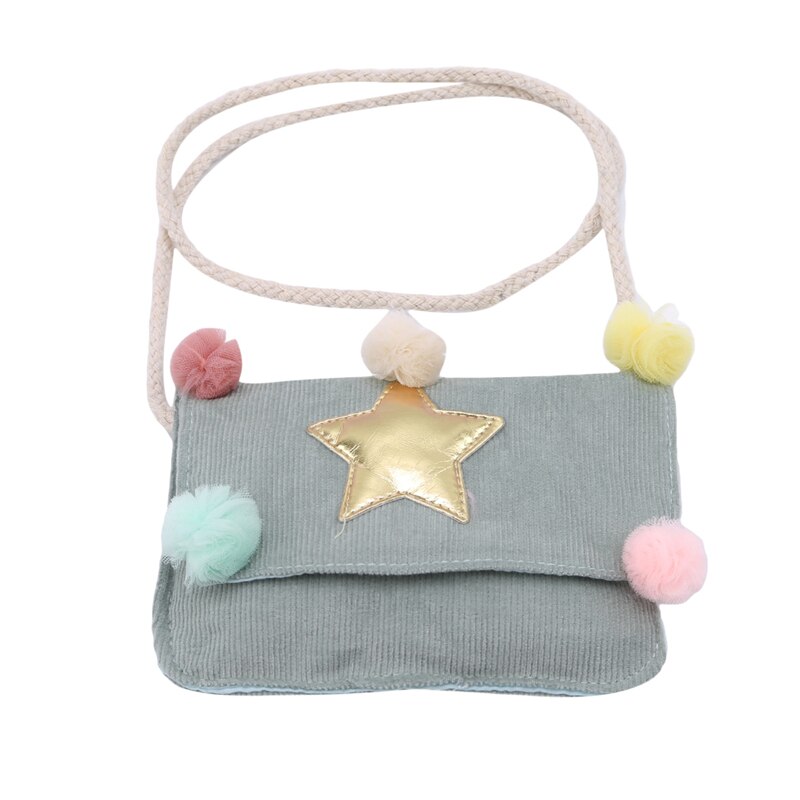 Barn star ball bag messenger poser diagonal veske mynt vesker søt dekorasjon: Rosa blå