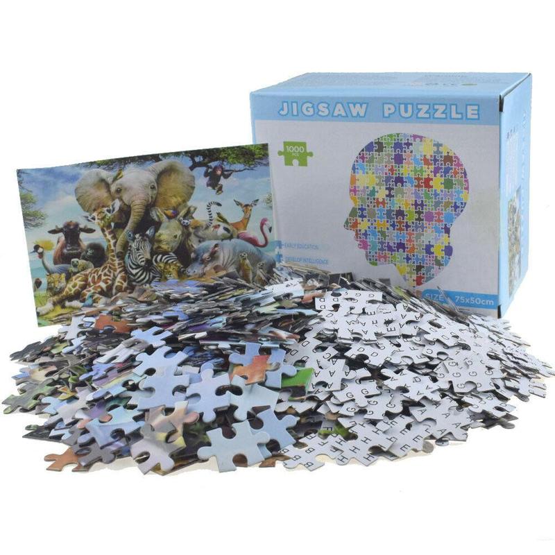 1000 Stuks Van Sterrenhemel Landschap Australië Stad Cartoon Animatie Vliegtuig 1000 Stukjes Papier Puzzels