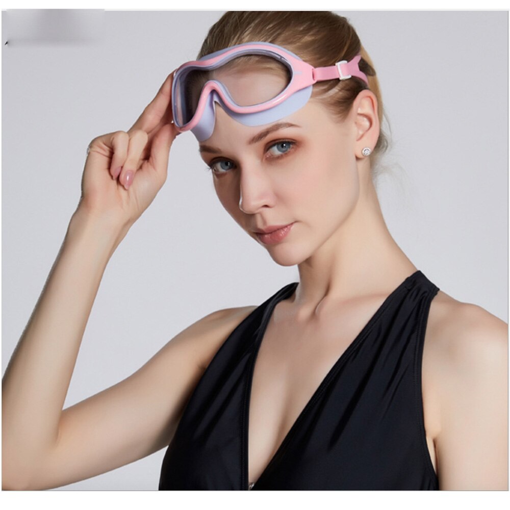 swimming goggles big frame HD trend waterproof anti-fog swimming glasses men and women adult goggles