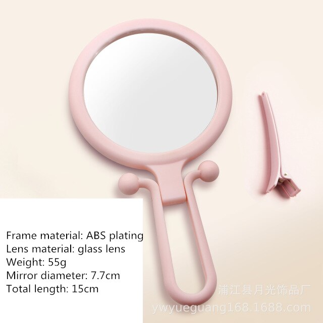 10x förstoring liten rund spegel med sugkopp sminkspegel 8.8cm tio gånger espejo de maquillaje  g0423: Rosa 5 gånger