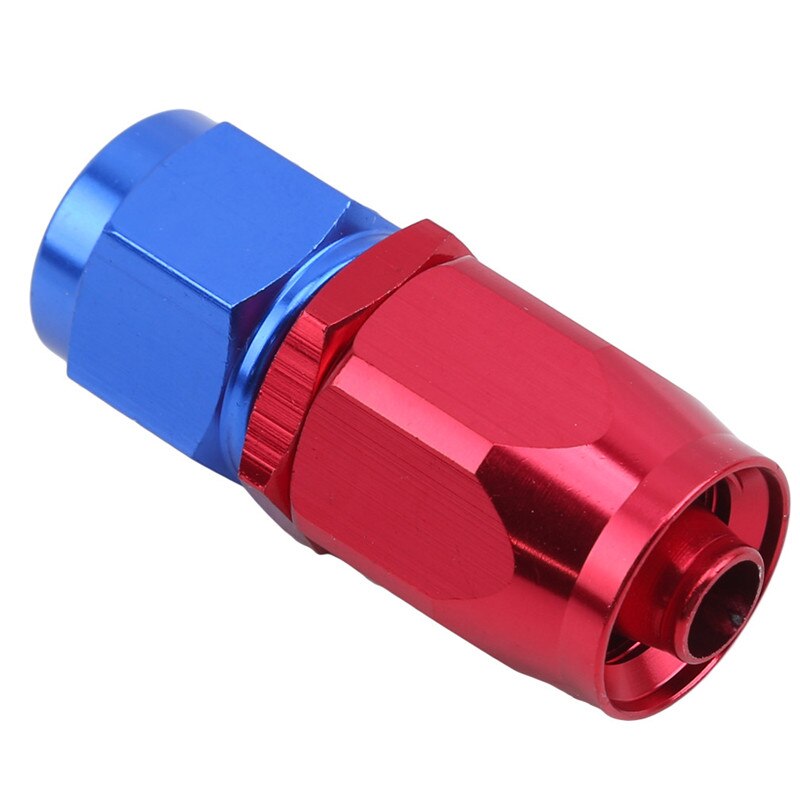 Lige drejelig olie brændstof fitting adapter rørsamlinger aluminium bil stik sort-rød slange ende fitting  an6