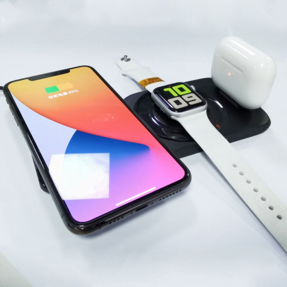 Mag Magnet Safe Qi Wireless Charging Dock Station For iPhone 11 12 Pro Max Apple i Watch Airpods/Pro Multiple Fast Charge Pad