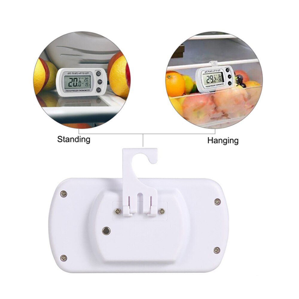 Kök lcd justerbar kyltermometer kyl och frys med stativmagnet digital termometer ipx 3 vattentät