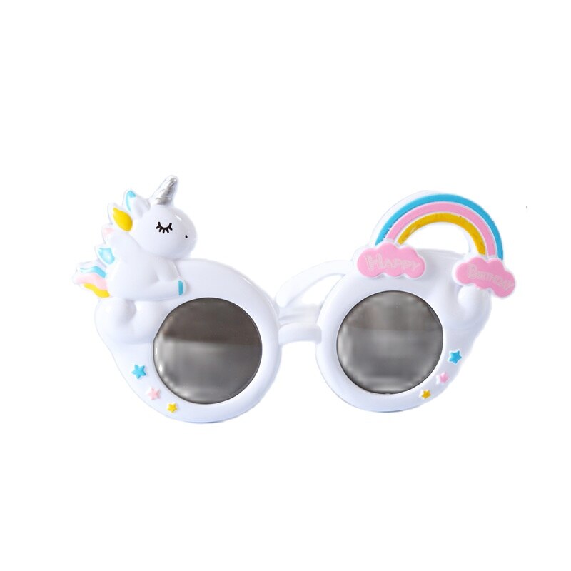 Unicorn Glasses Rainbow Unicornio Glasses Unicorn Girl Birthday Party Baby Shower Birthday Party Decor Kids Birthday UN01: white