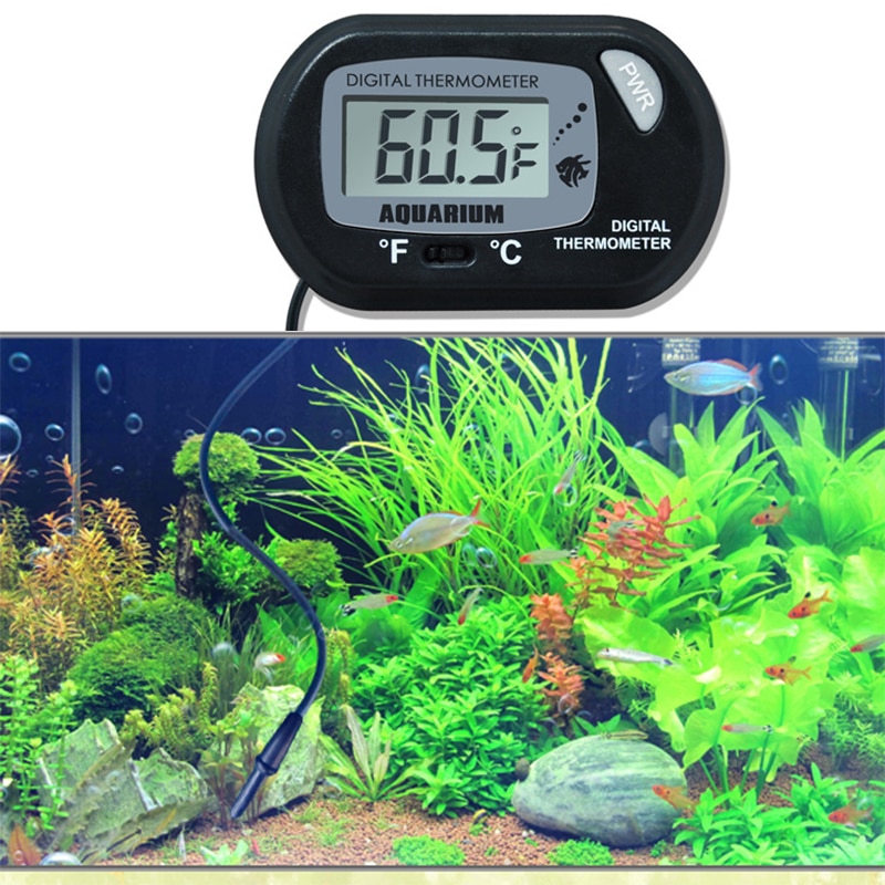 Digitale Thermometer Auto LCD Display Sensor Wired voor Aquarium Aquarium Aquarium Accessoires Elektronische Aquarium Thermometer