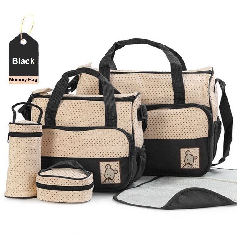 5 unids/set bolsa para pañales de cochecito mami bolsa de gran capacidad bolso de pañales cambiando Pad para el cuidado del bebé con 8 colores