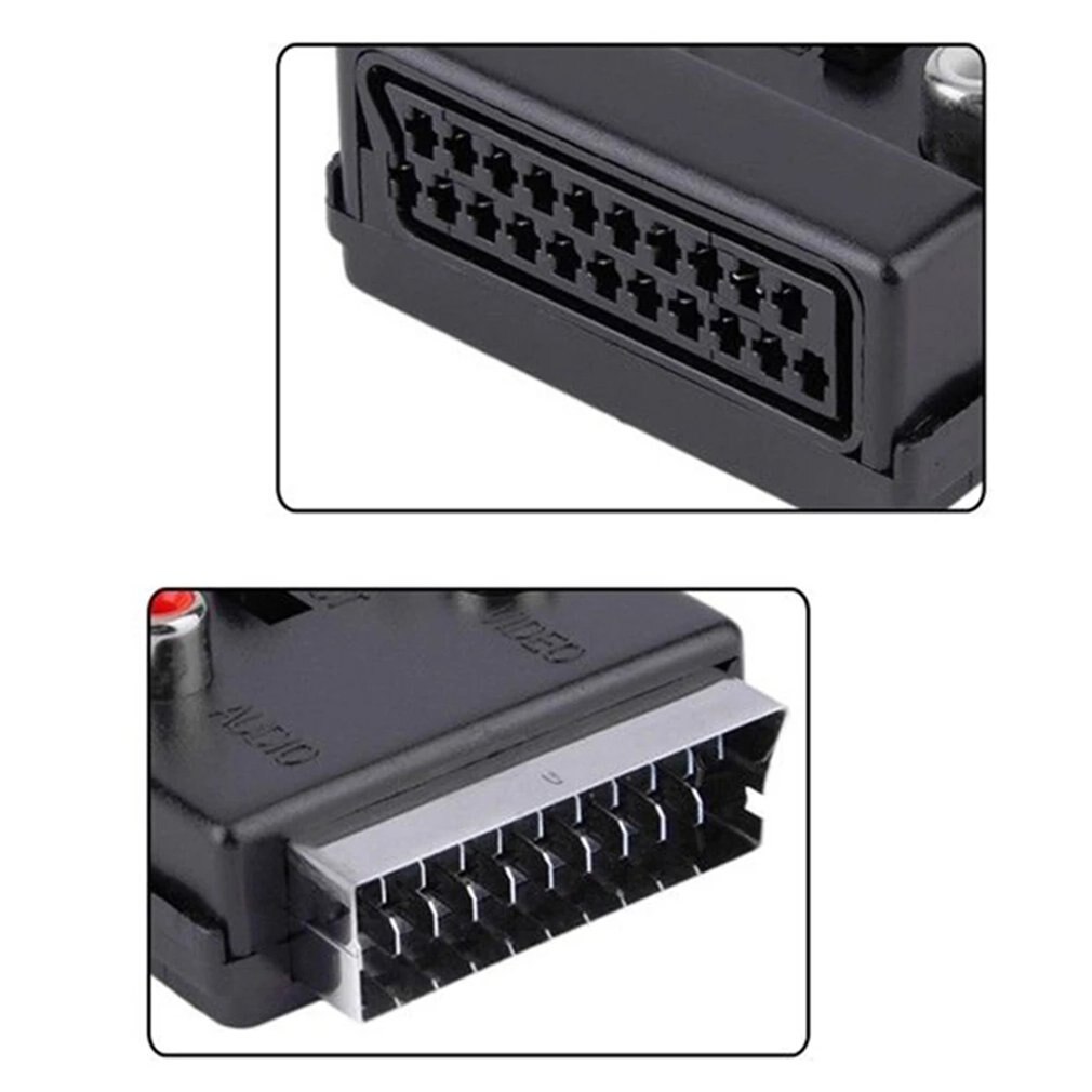 Scart Rgb Man-vrouw-Video 3 Rca Audio Av Tv Connector Adapter Scart Vrouwelijke Converter Connector