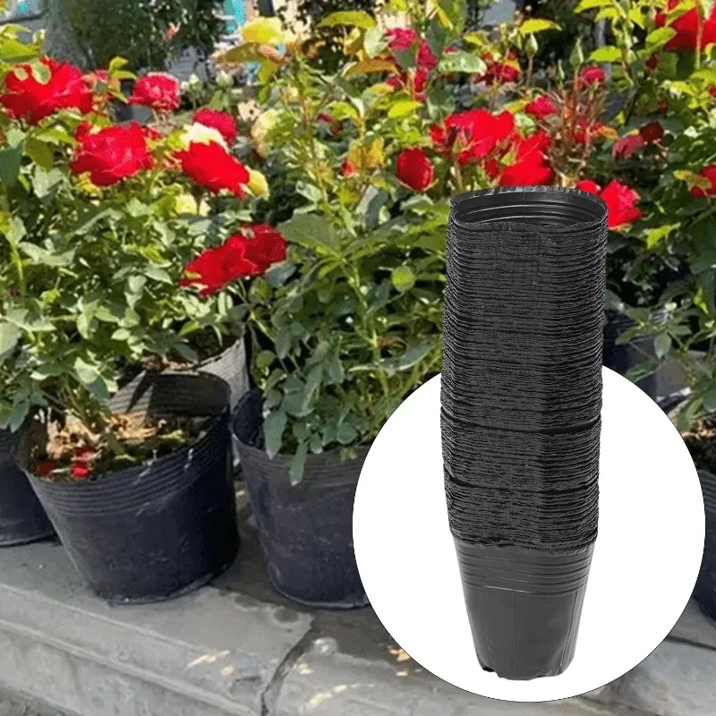 50/200 Uds. Macetas de plántulas negras para vivero, taza de cultivo de inicio de semillas, contenedor de plantas y flores, caja de verduras para jardín, herramientas de jardinería para el hogar