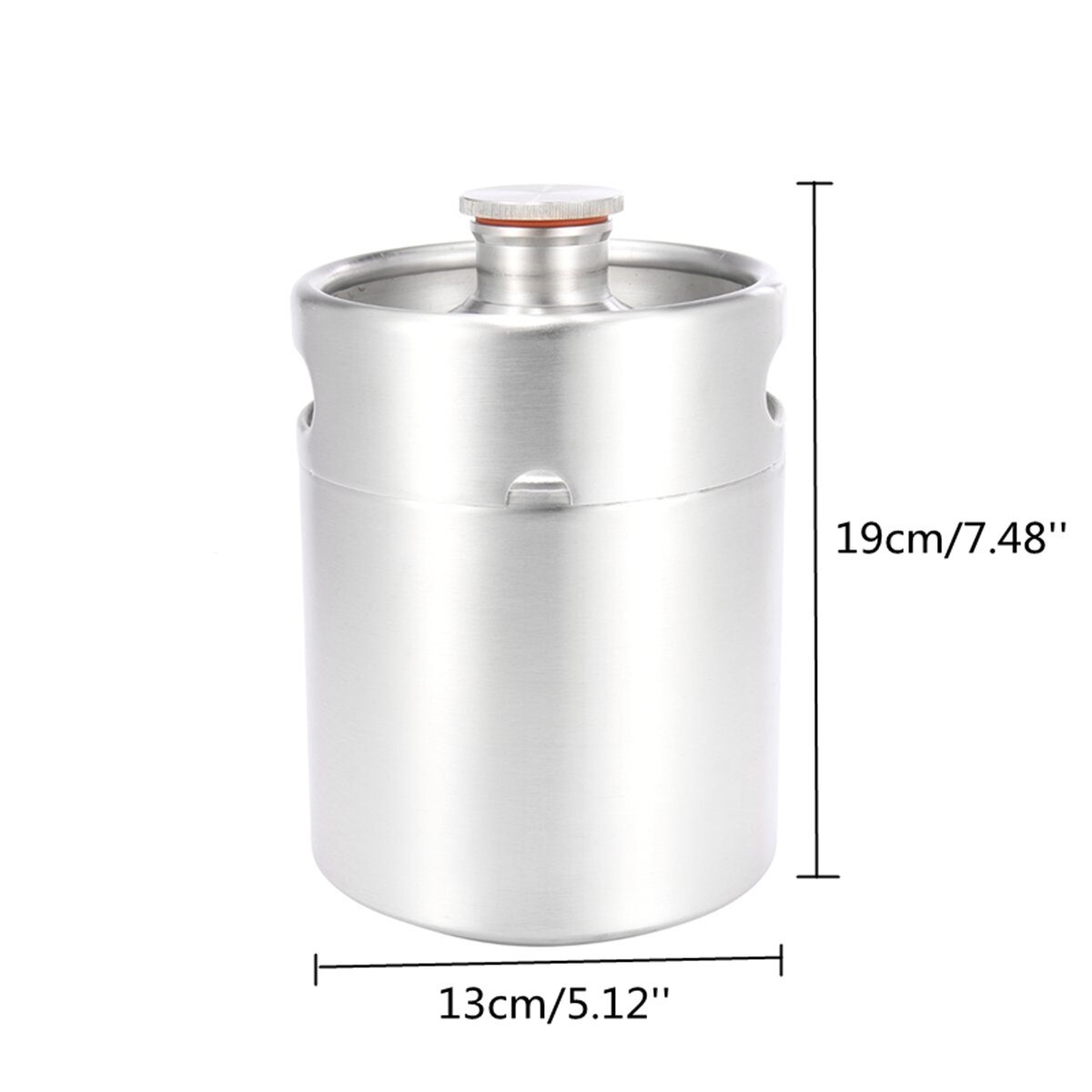 Mini barril de cerveza de acero inoxidable 2L 304, barril presurizado, botella de cerveza portátil duradera, herramienta para fabricar cerveza para Pub doméstico