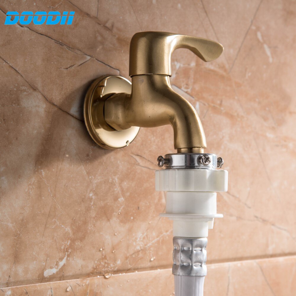 Doodii Antique Solid Brass Cold Water Wall Tap Garden Piscinas Long Washing Machine Water Tap Basin Faucet Bibcock taps
