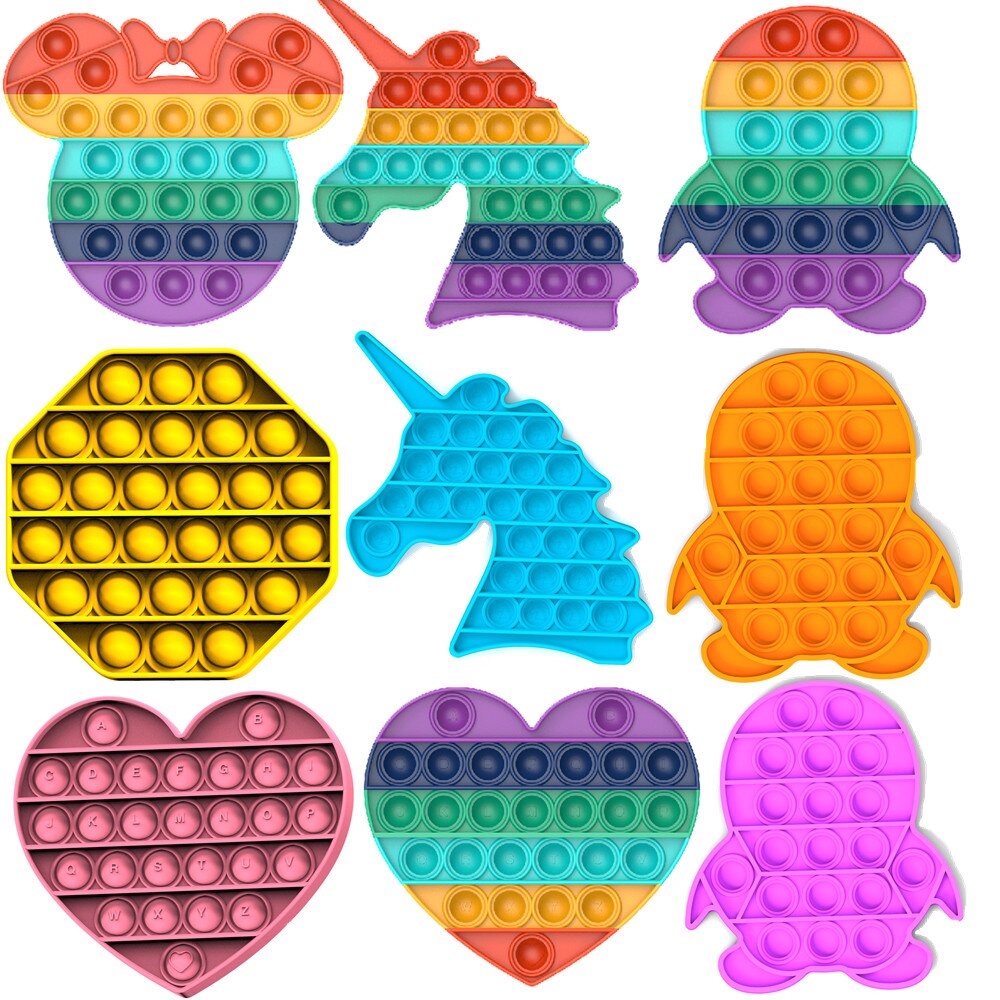 5Pcs/Lot Push Bubble Fidget Sensory Popsit Special Needs Stress Reliever Figet Toys Popit Stress Soft Squeeze Toy