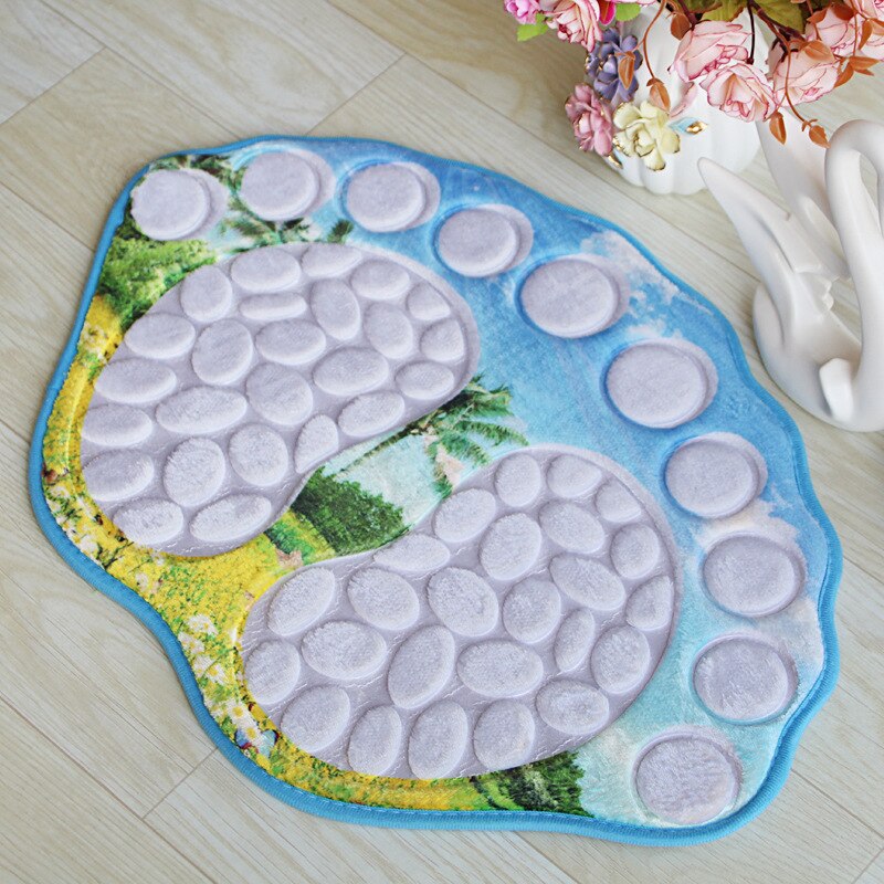 Voeten Vormige Mat Flanel Tapijt Badkamer Mat Antislip 3D Pebble Voetmassage Pads Absorberende Deurmat Wc Tapijten Bad mat Vloer: Color 6