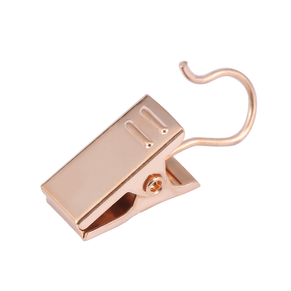 20 pièces/ensemble fenêtre douche métal Crocodile pince Durable rideau crochet Clips acier inoxydable rideau anneaux pinces accessoires: gold