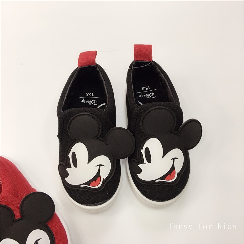 freundlicher Mickey Schuhe Minnie Schuhe Baby jungen und mädchen leinwand schuhe Kindergarten freundlicher ein Pedal schuhe freies: Schwarz / 7