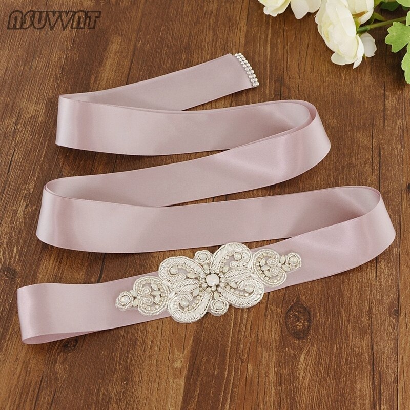 Cinturones de boda elegantes cinturones de novia de lujo perlas de cristal con cuentas boda cinturones accesorios para niña vestido de