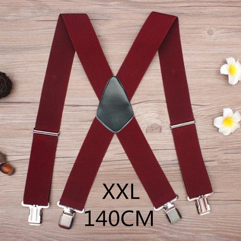Over Size 50mm Width Men Suspender High Elastic Adjustable Strong Clips Suspender Heavy Duty Nice Wearing X-Back Trousers Braces