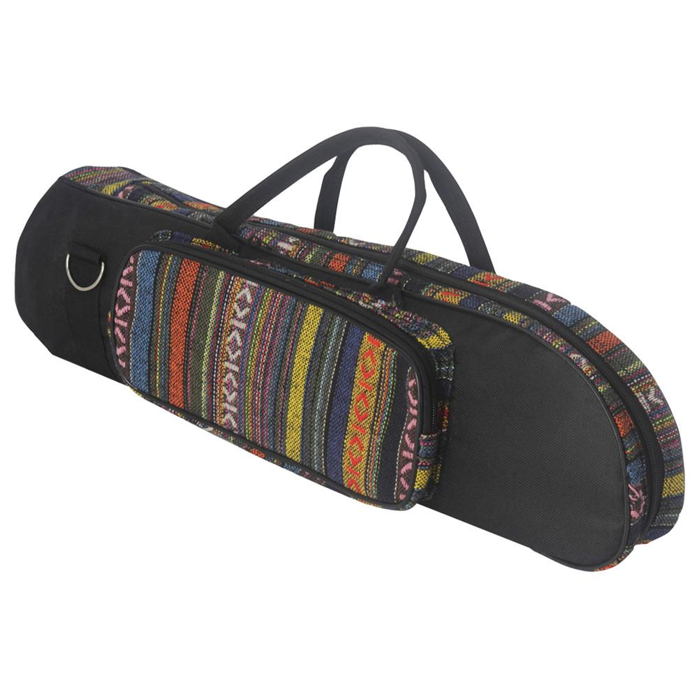 Bolsa de trompeta de estilo nacional portátil, bolsa de algodón suave Oxford impermeable con asa de transporte, cremalleras dobles con bolsillo frontal