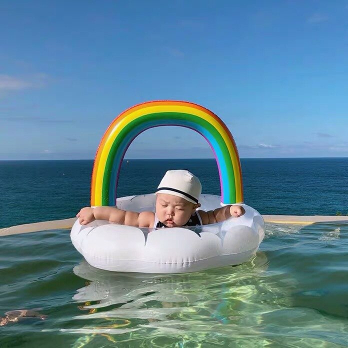 Thick sequined rainbow children's seat ring baby cute swimming ring baby armpit ring