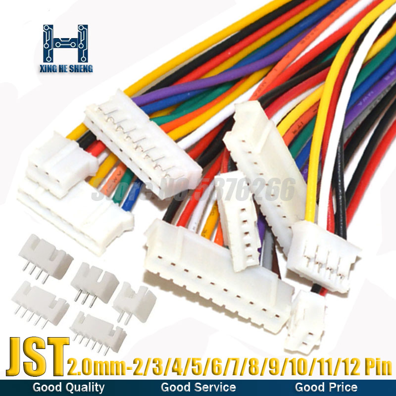 10setzt Mikro Mini JST 2,0 PH Stecker PH 2,0 Männlich Weiblich Stecker Drähte Kabel Buchse 10CM 20CM 30CM 26AWG 2/3/4/5/6/7/8/9/10/11/12P
