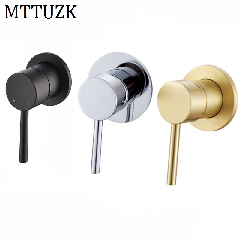 Wall Mounted 2 in 1 Out Mixing Valve For Shower Head Solid Brass Brushed Gold Valve For Split Basin Faucet Matt Black Mixer Tap