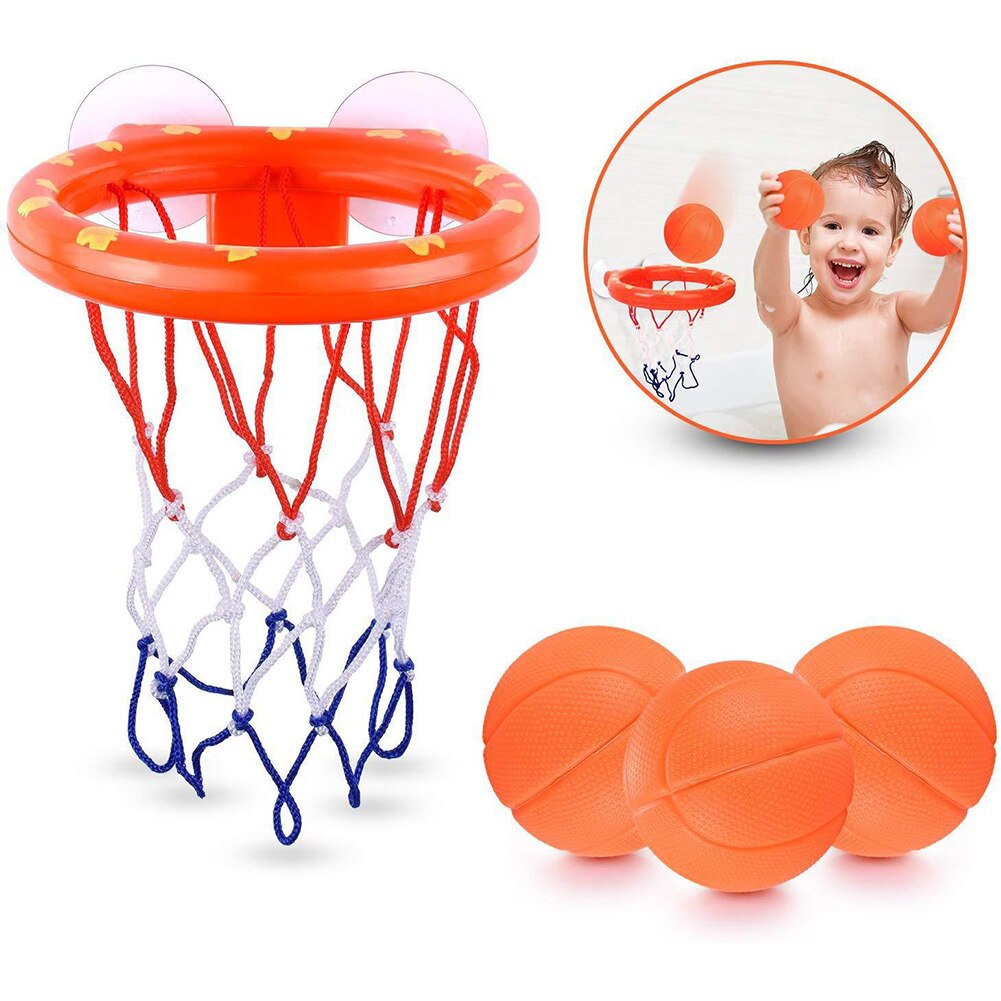 Babybadje Speelgoed Zuignap Schieten Basketbal Hoepel Badkamer Bad Douche Speelgoed Met 3 Bal Kid Play Water Spel Speelgoed voor Kinderen