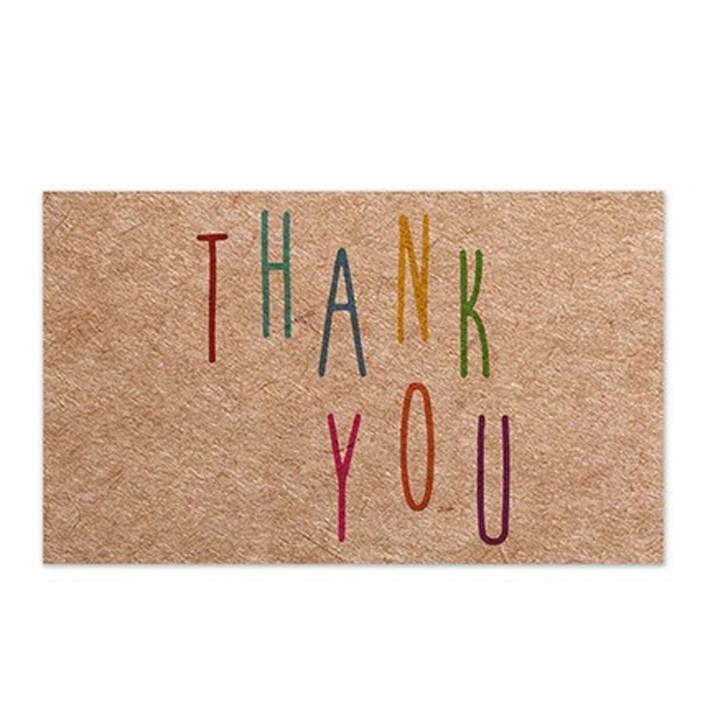 Gracias por apoyar mi tarjeta de visita pequeña, tarjeta de felicitación de agradecimiento, color blanco, 9x5,4 cm, tienda de vendedores, 10-30 piezas: Papel espuma / Naranja
