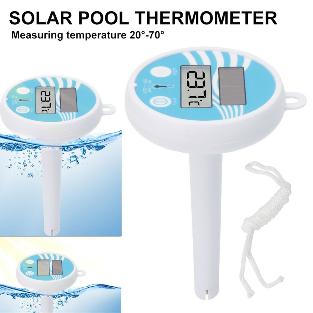 Solar Powered Digital Thermometer Swimming Floating Pool Accurate Water Temperature Gauge 19ing: Default Title