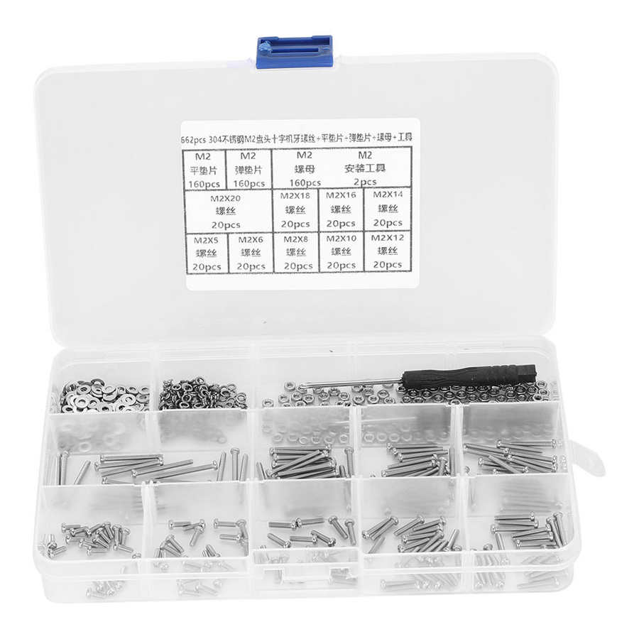 662 stuks  m2 schroefset panmachine schroef + platte/elastische ring + moer kit