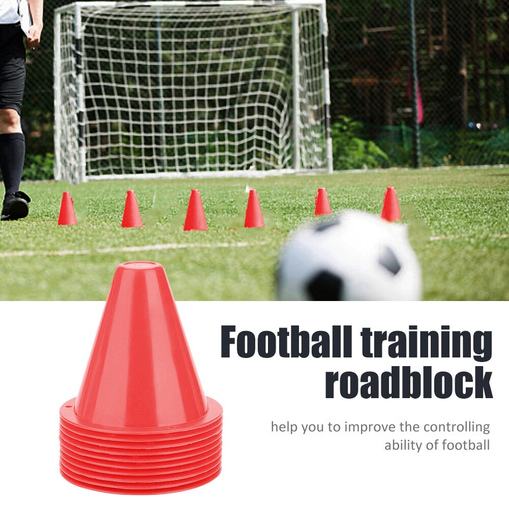 10Pcs/Lot 8cm Soccer Training Cone Skate Barriers Plastic Marker Roller Soccer Rugby Basketball Training Football Sign Bucket