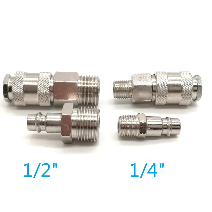 1/4" 1/2" External Thread Pneumatic Quick Coupling Connector standard European Style Joint