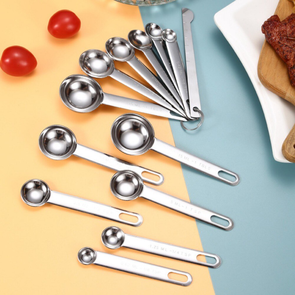 6/7 pçs colheres de medição de aço inoxidável multiuso criativo cozimento cozinhar tempero colheres de medição acessórios de cozinha