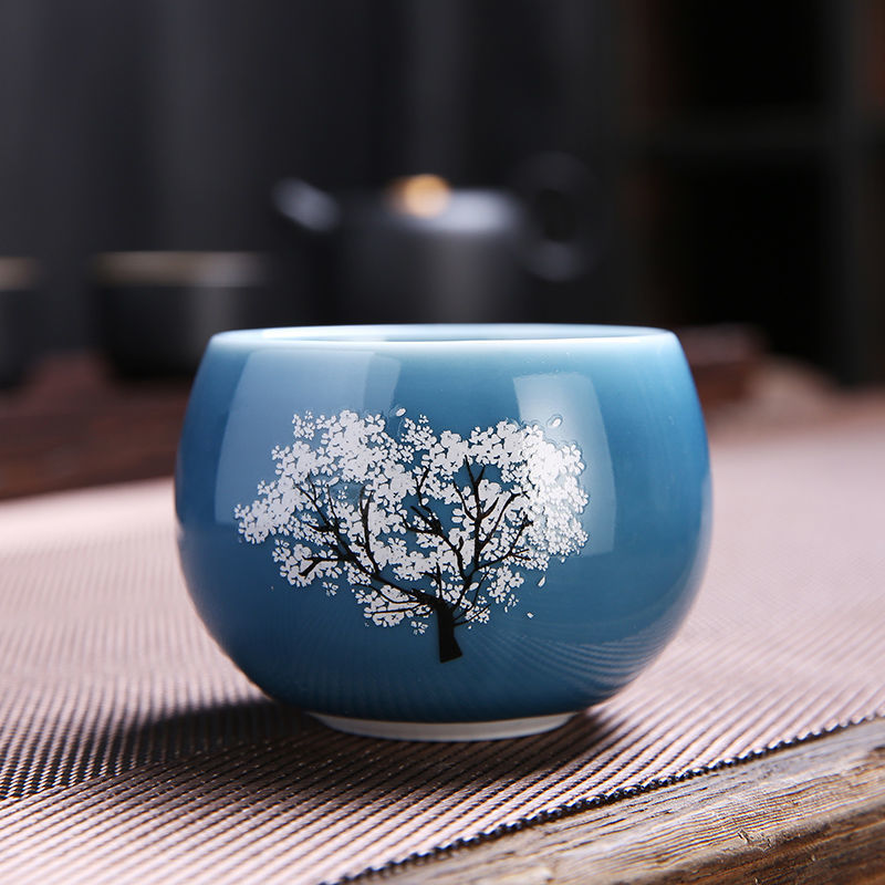 Tasse magique japonaise Sakura, tasse à thé en céramique Kung Fu, changement de couleur, température froide, spécial pour amis: green