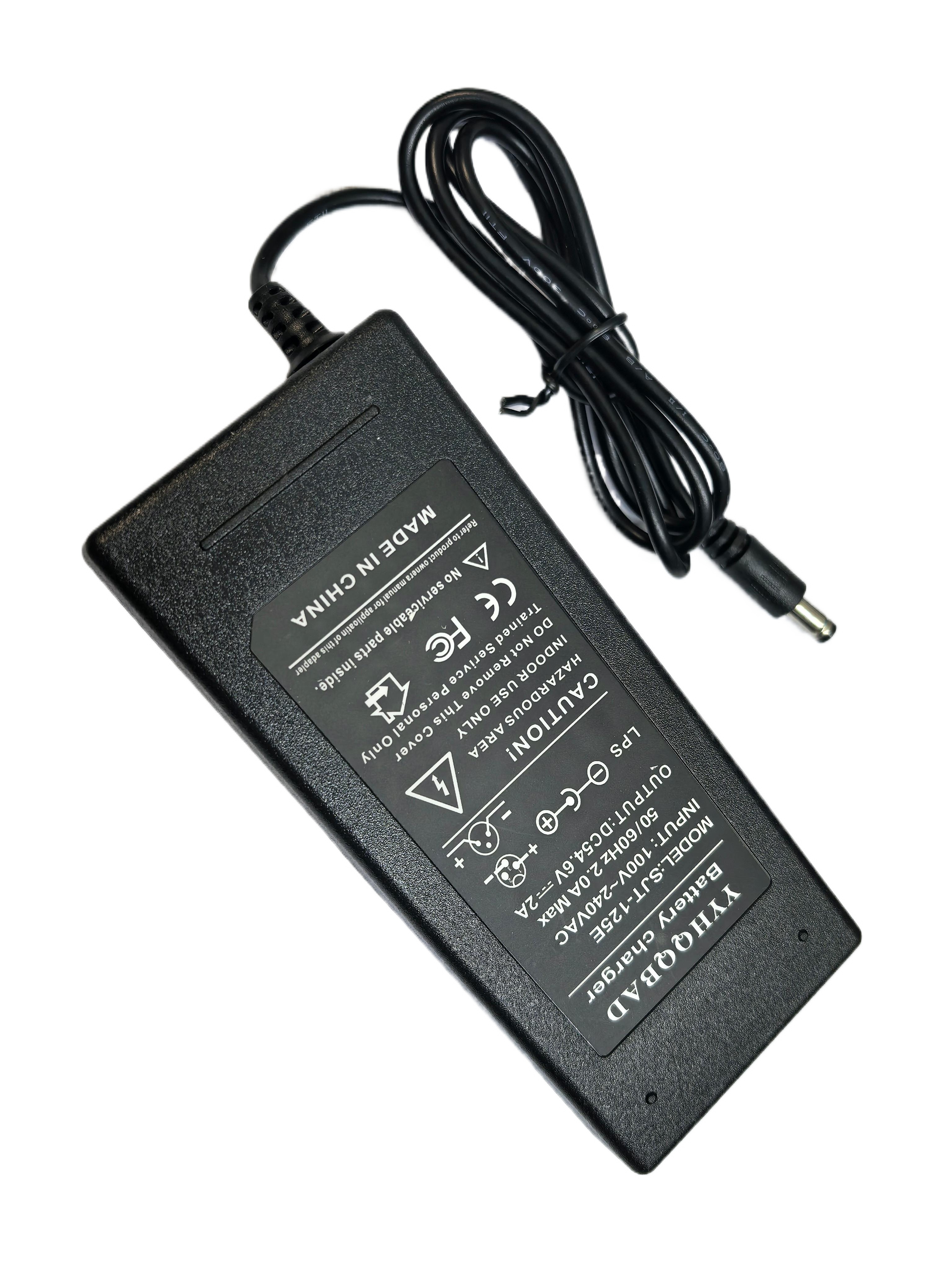 Chargeur 54.6V 2A pour chargeur de batterie li-ion 48V prise/connecteur cc pour batterie de vélo électrique au Lithium 48V 13S