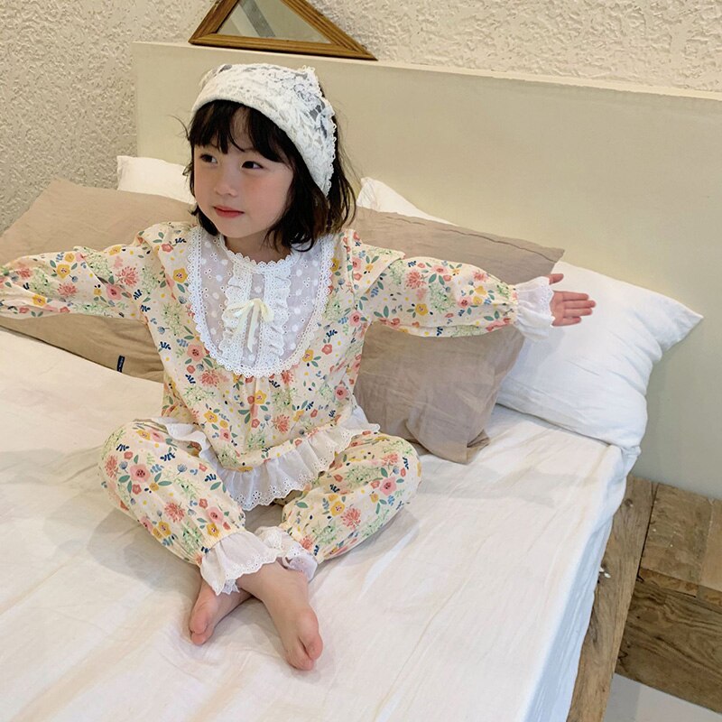 Milancel Lente Meisjes Nachtkleding Print O Hals Lange Mouwen Kinderen Pyjama