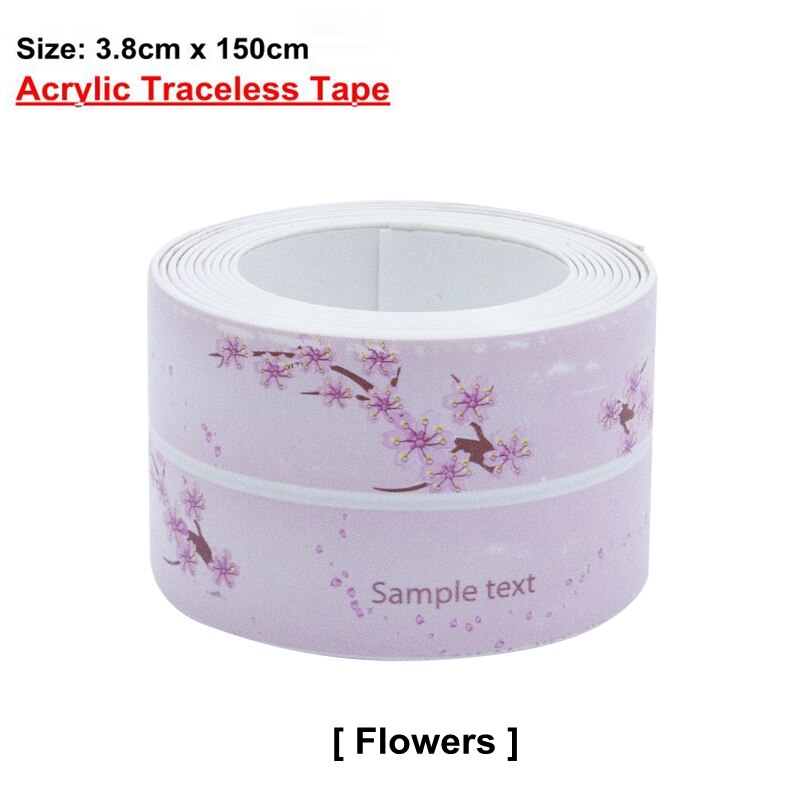 38Mm * 1.5M Aanrecht Waterdichte Sticker Meeldauw-Proof Badkamer Afdichtingstape Kachel Kloof Zelfklevende papier Aanrecht Kloof Strip: Acrylic TH