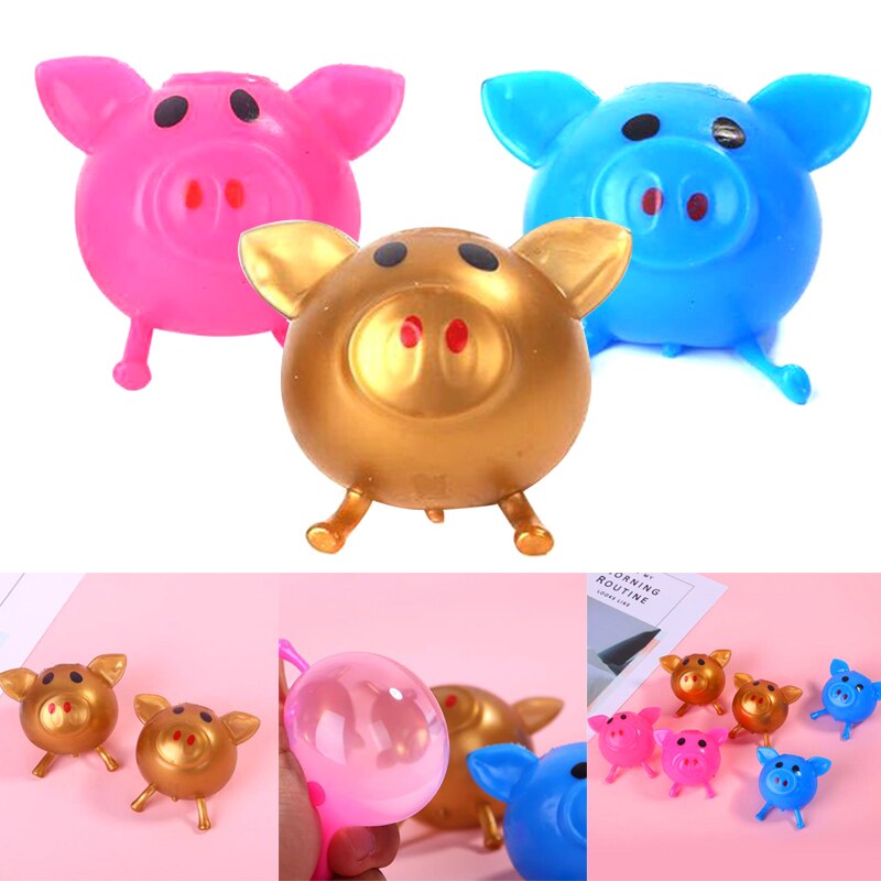 Solid Color Pig Anti Stress Water Ball Decompression Toy Flexible Soft Cute