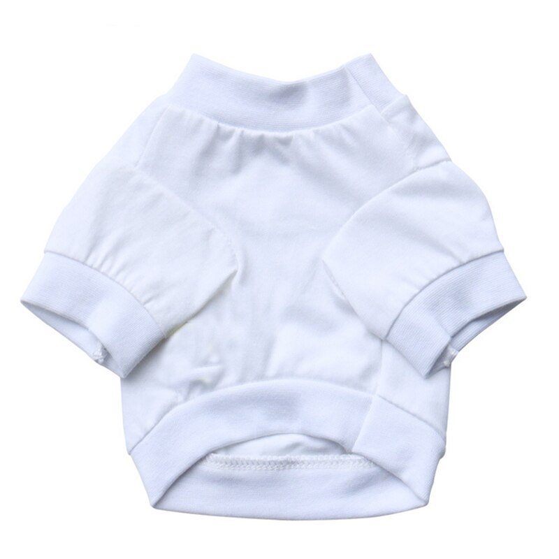 Pet Summer dress Pure white cotton Dog T-shirts Dog Clothes for Small dogs Puppy Sport Cat Vest Outfit Spring dogs pets clothing: S