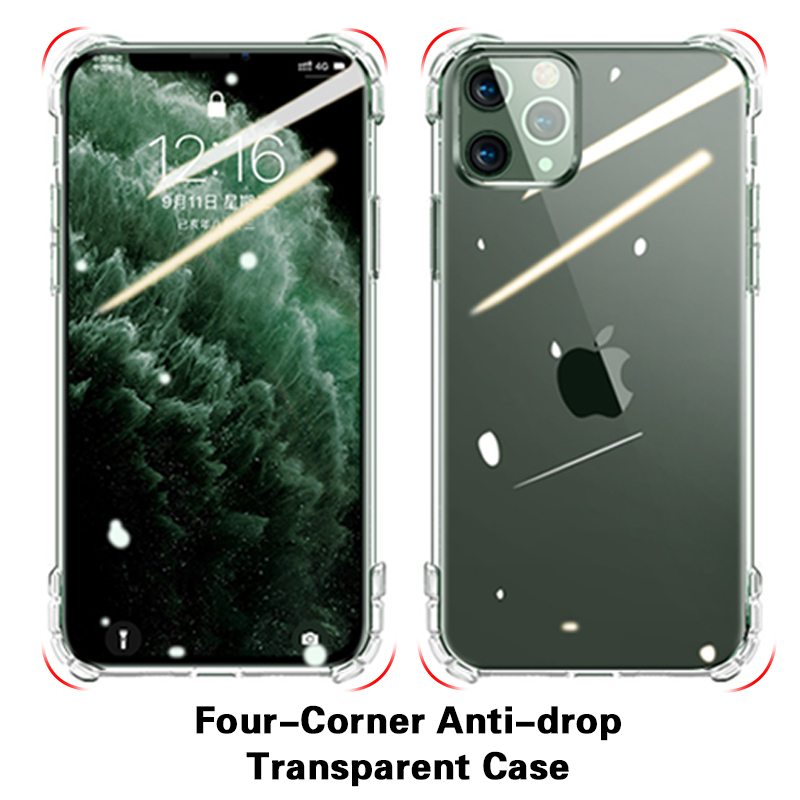 Fundas de teléfono de silicona de lujo a prueba de golpes para iPhone 11 Pro X XR XS MAX 6 7 8 Plus 11 funda transparente protección trasera: For iphone 6s Plus / Anti-falling shell