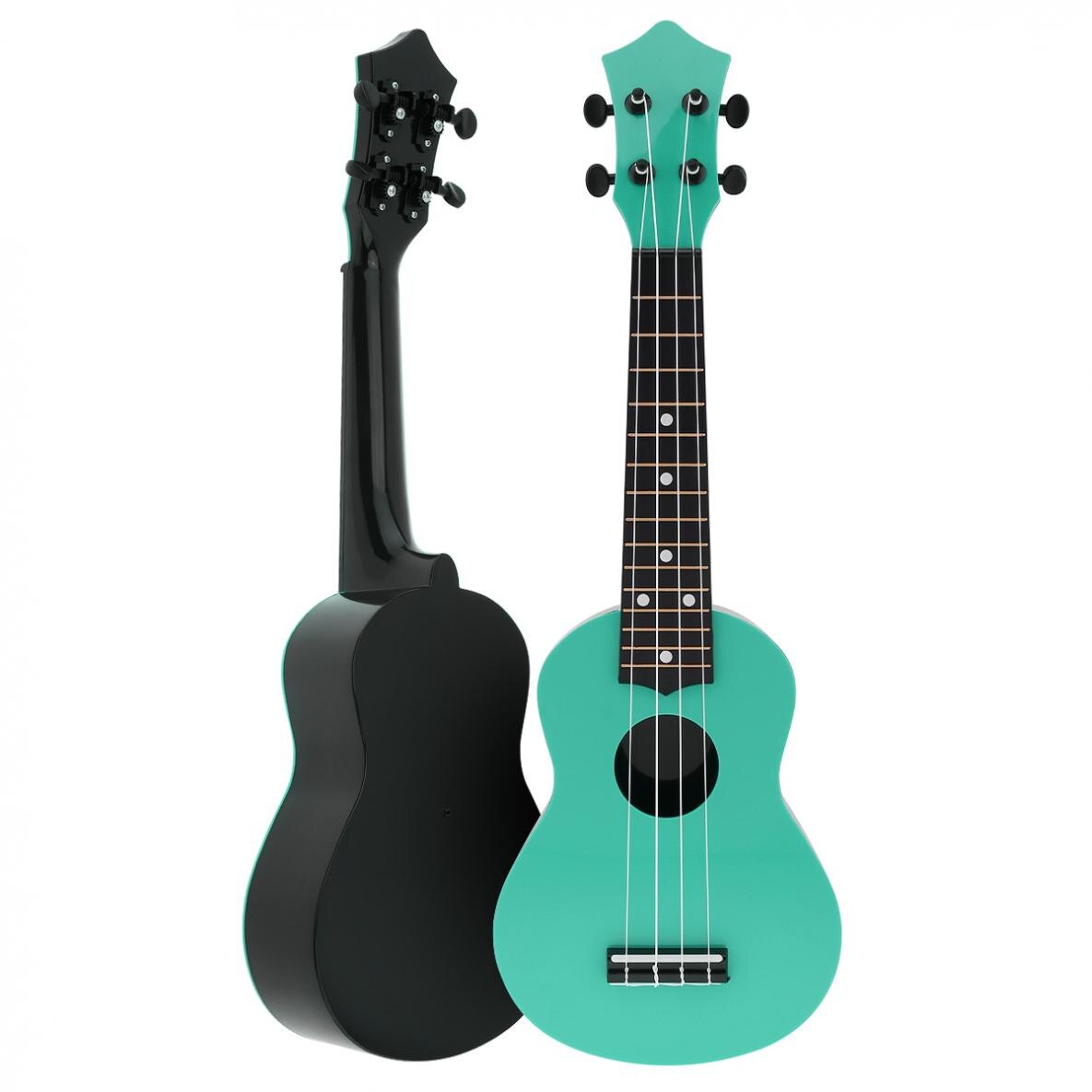 Ukulele soprano colorido de 21 cordas, guitarra havaiana mini instrumento para crianças e iniciante de música: Green