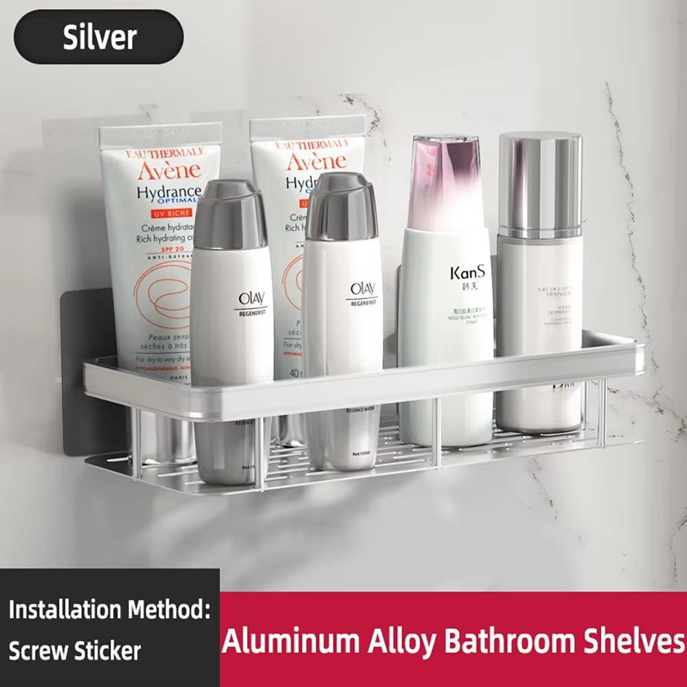 Driepotige rek aan de muur hangende hoek rechthoekige beugel aan de muur gemonteerde douche-shampoo rek badkamerrek handdoekenrek beugel: Blauw