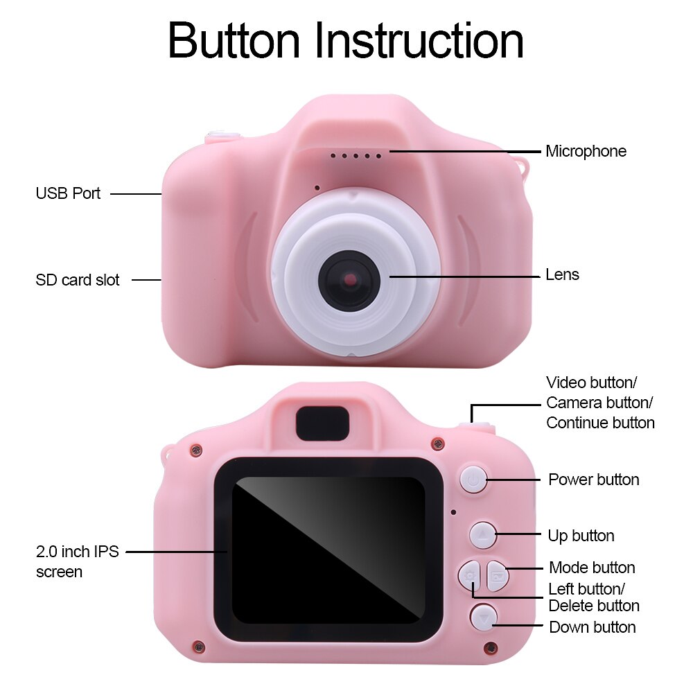 Kebidu Mini Nette freundlicher Digital Kamera Spielzeug Kamera 2,0 Zoll Nehmen Bild 1080P Vedio freundlicher Spielzeug Video Recorder Camcorder