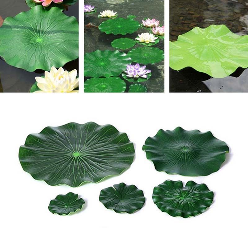 10 stuks 18cm kunstplanten drijvende zwembaddecoratie water decoratief aquarium vijver landschap lotusblad (groen)