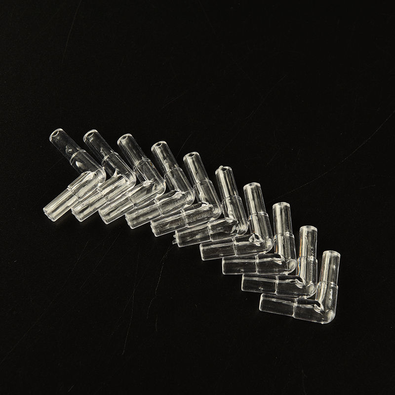 10Pcs 5mm L Shaped Air Line Tubing Joints Connectors Aquarium Fish Tank Plastic Transparant 2 Way Clear Elbow Connector