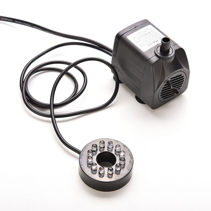 AC 220 V Dompelpomp Met 12 led-verlichting 1000L/H 15 W Voor Aquarium Aquarium Vijver fontein EU plug